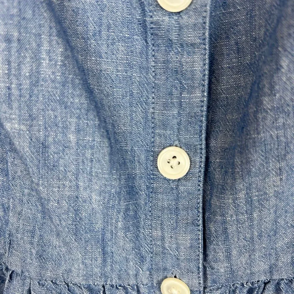 J.Crew Chambray Button Front Sleeveless Mini Dress Size 4 - Picture 3 of 8